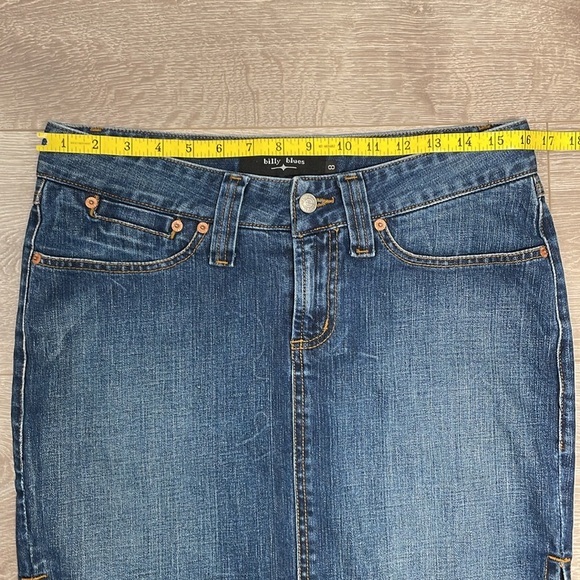 Billy Blues Vintage Denim Jean Skirt Side Slit Pencil 8 - Picture 4 of 11